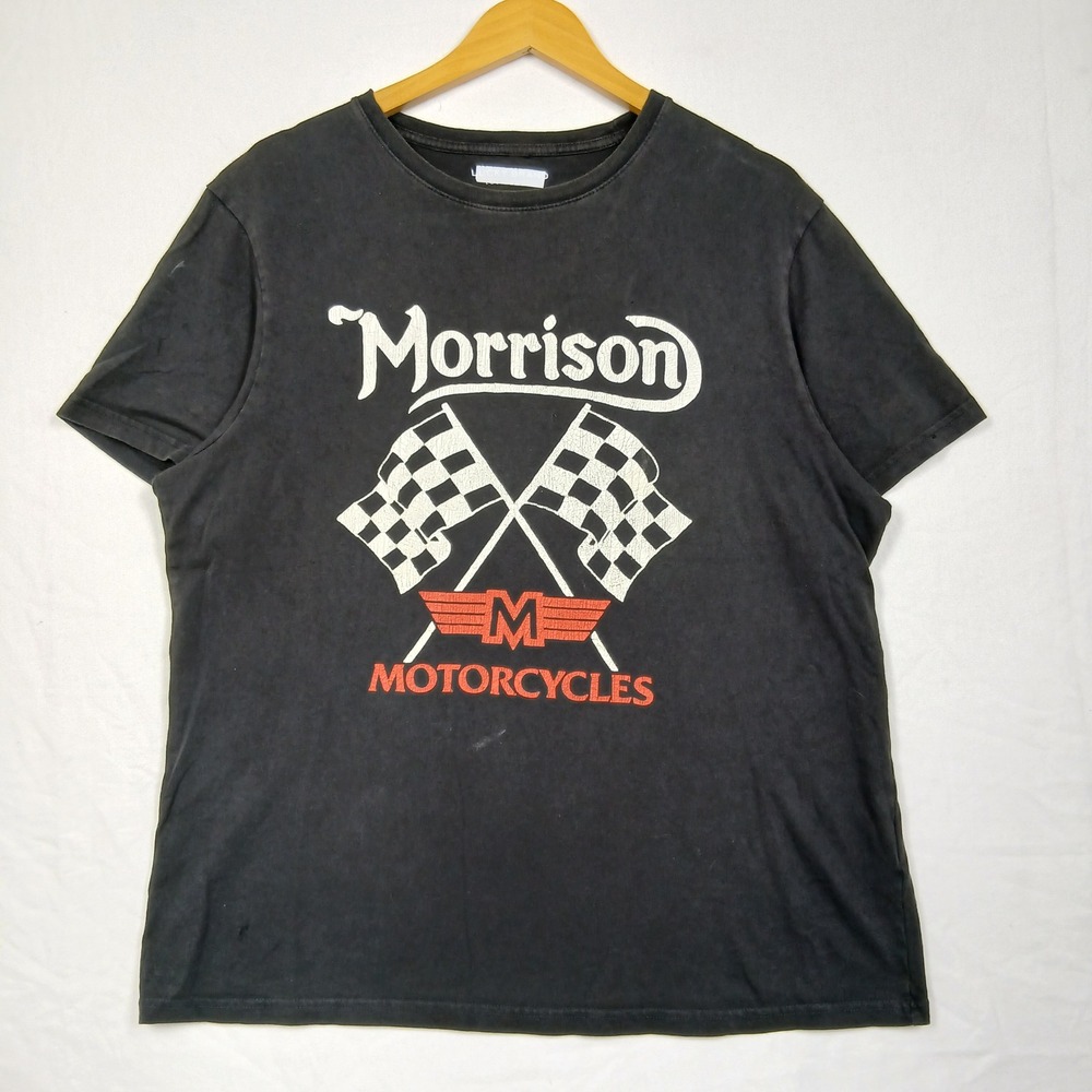 Lucky Brand Morrison Motorcycles Graphic T-Shirt Black Mens Medium M1707